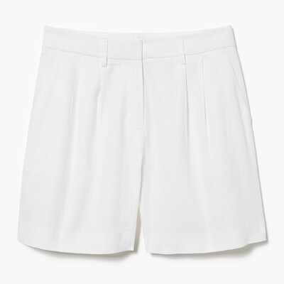 Short pantalon pliss en lin mlang - Blanc Pur