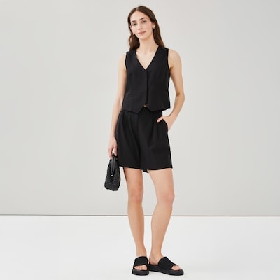 Linen Blend Vest - JF Black