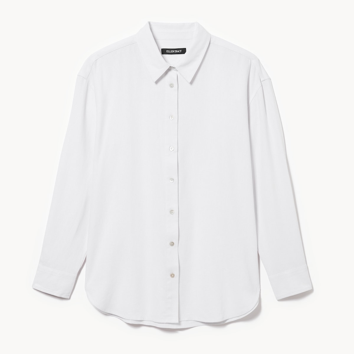 Ellen Tracy Linen Blend Button-Up Shirt
