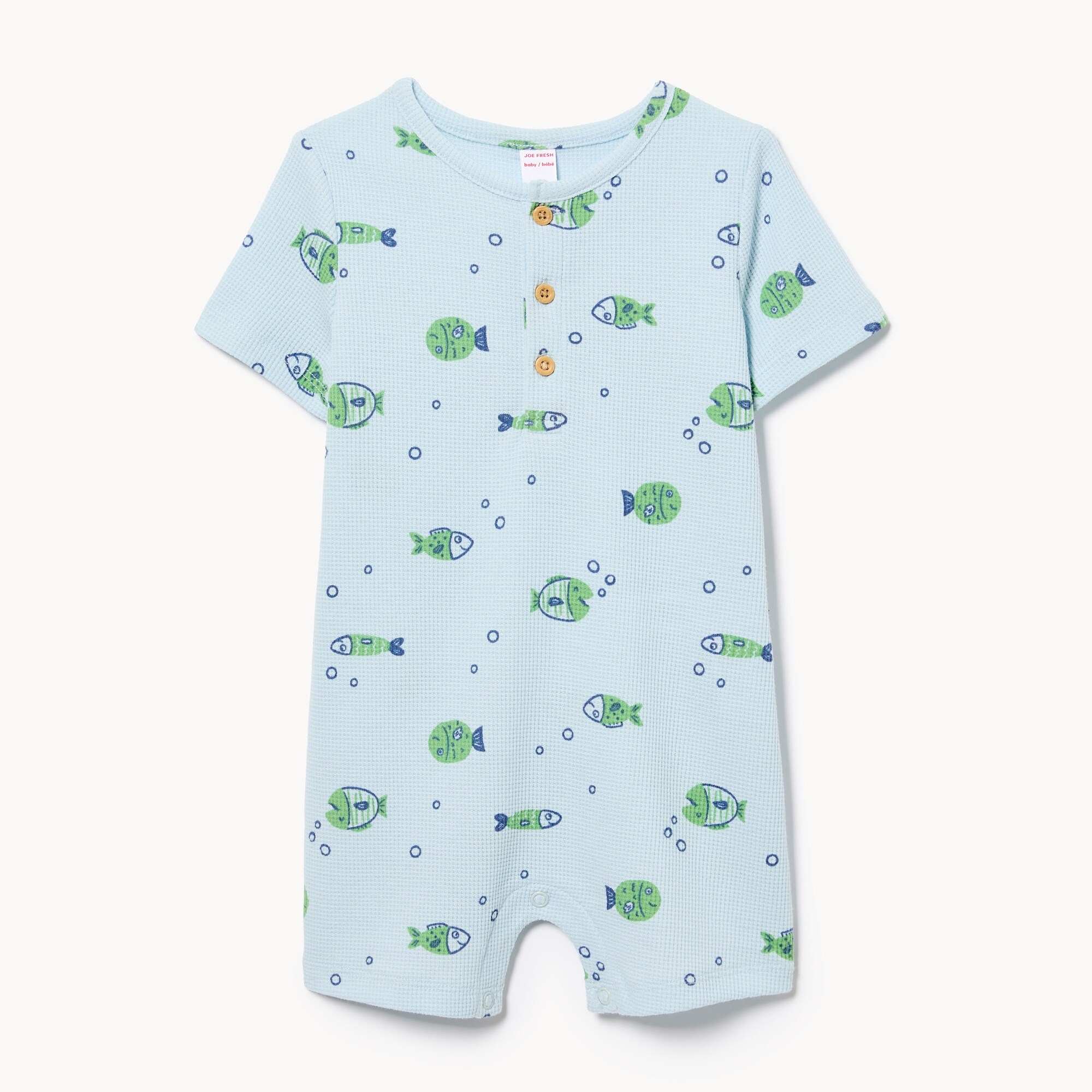 Barboteuse imprimée tricot gaufré, bébés garçons