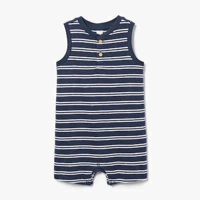Baby Boys' Striped Sleeveless Romper - Dark Navy