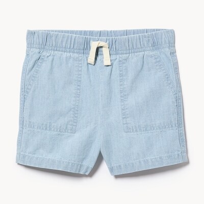 Short en chambray pour bébés garçons - POUDRE BLEU
