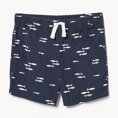 Baby Boys' Canvas Printed Short - Dark Navy