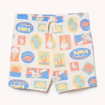 Short imprimé sans attache pour bébés garçons - Blanc Cassé