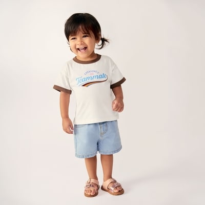 Baby Pride Graphic Ringer T-Shirt - Off White