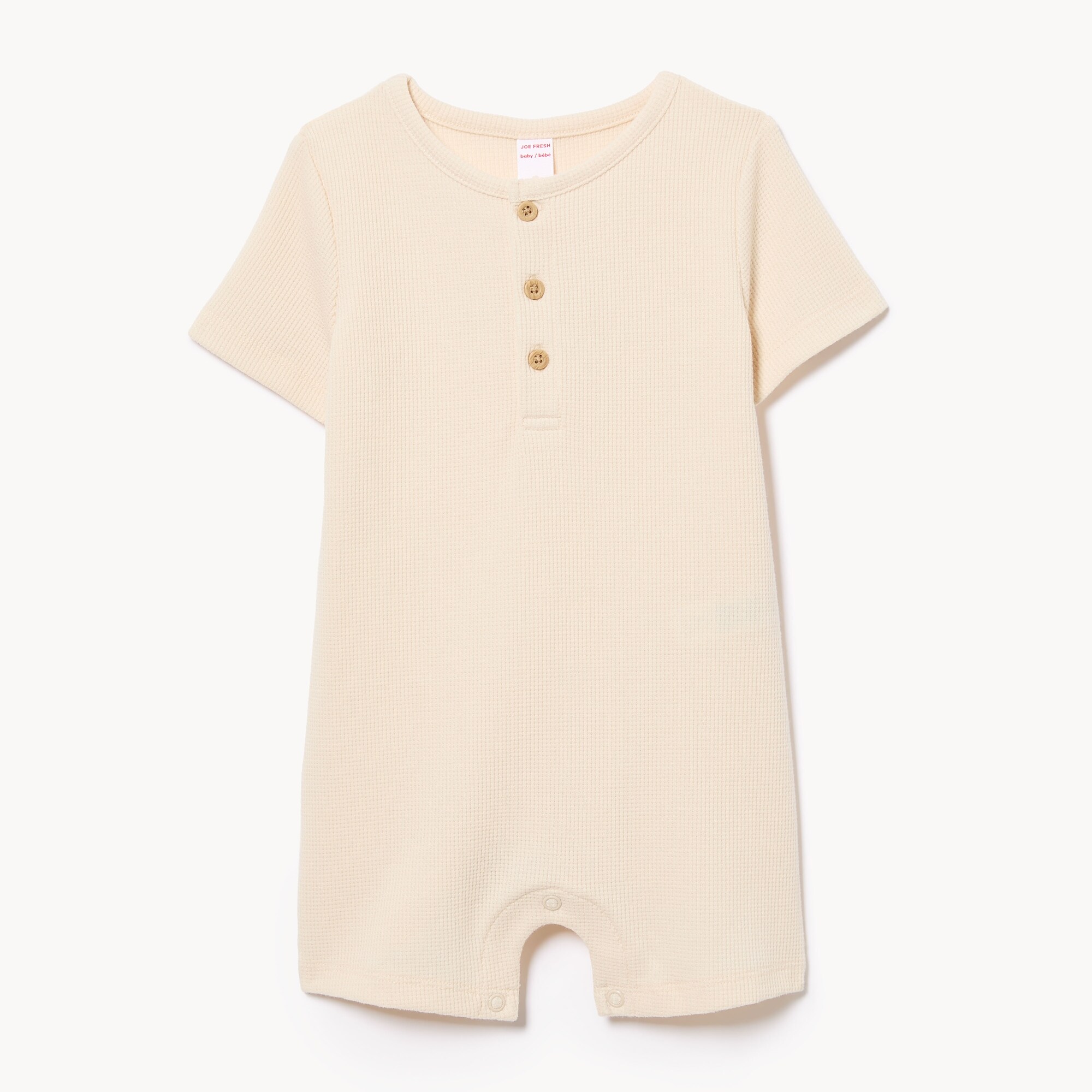 Baby Boys' Waffle Knit Henley Romper