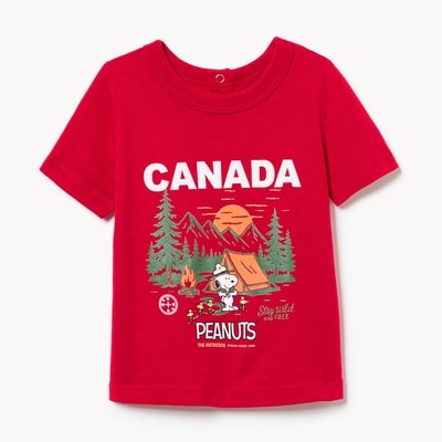 Baby Peanuts Snoopy Canada T-Shirt - Red