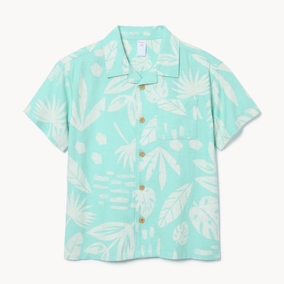 Kid Boys' Printed Button-Up Shirt - Pastel Blue