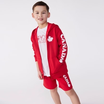 Kid Canada Zip-Up Hoodie - Red