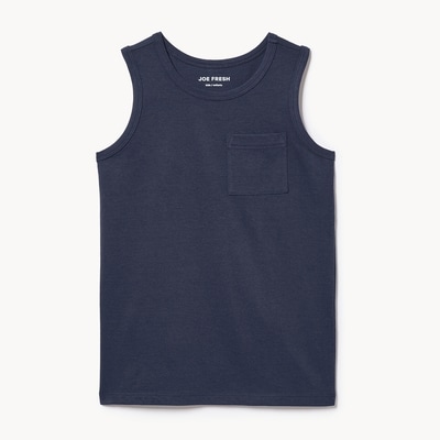 Kid Pocket Tank - Dark Navy