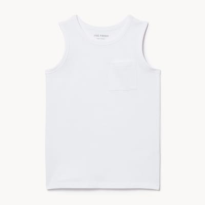 Kid Pocket Tank - Bright White