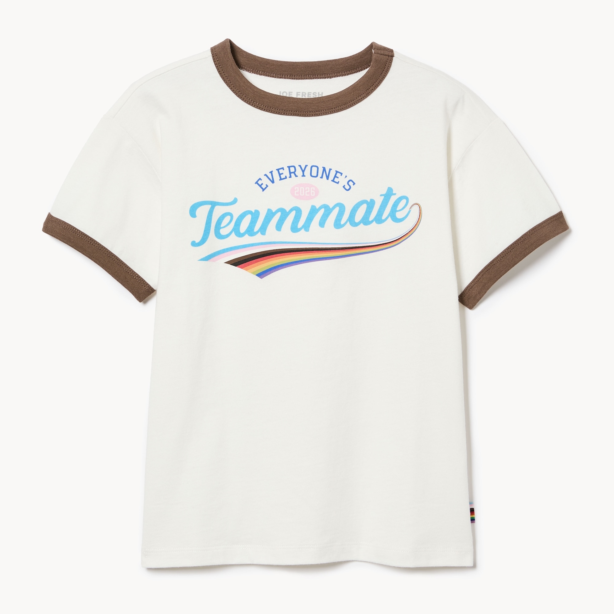 T-shirt à bordure contrastante Fierté pour enfants