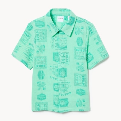 Chemise en gaze Minecraft pour garçons - Vert Pâle