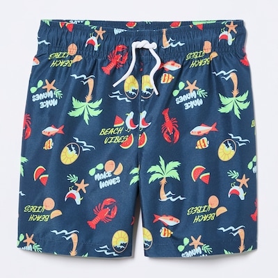Kid Boys' Printed Swim Trunk - Light Navy