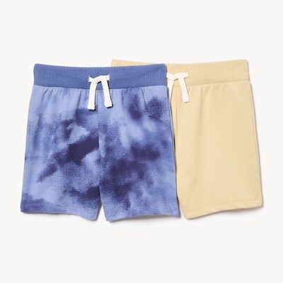 Ens. de 2 shorts en ratine bouclée, petits garçons - Marine pâle