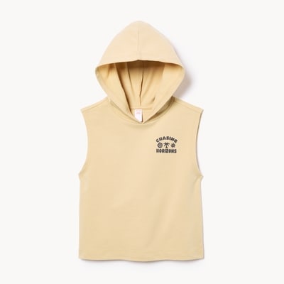Toddler Boys' French Terry Sleeveless Hoodie - Sand