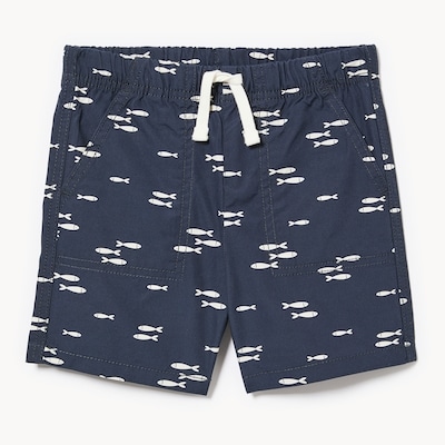 Toddler Boys' Canvas Printed Short - Dark Navy