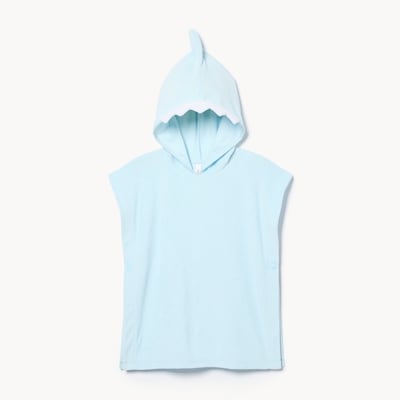 Cache-maillot à capuchon requin, petits garçons - Bleu Pâle