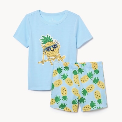 Toddler Boys' Printed Sleep Set - Light Blue