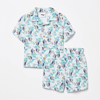 Toddler Bluey Printed Set - Off White