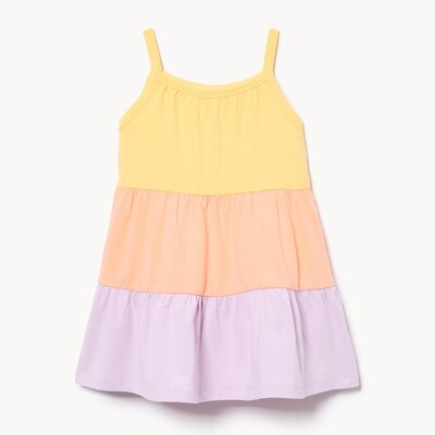 Robe à volants en tricot pour bébés filles - Jaune