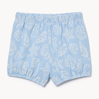 Baby Girls' Printed Bubble Short - Light Blue