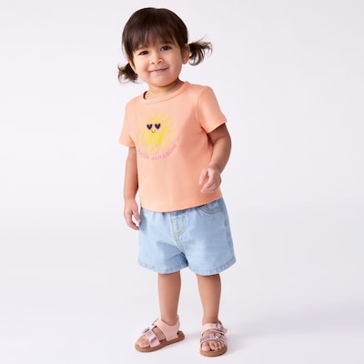 T-shirt imprimé pour bébés filles - Pêche