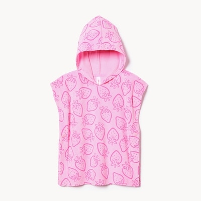 Baby Girls' Terry Cloth Hooded Cover-Up - Light Neon Pink