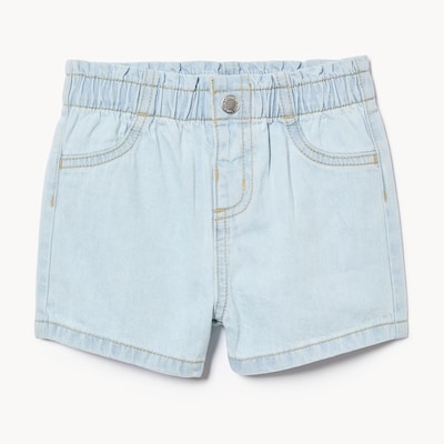Baby Girls' Denim Paperbag Short - Powder Blue