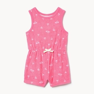 Barboteuse en ratine bouclée pour bébés filles - Rose