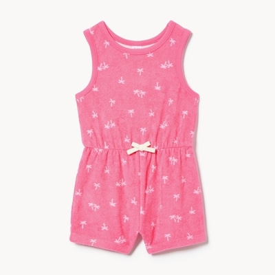 Baby Girls' Terry Cloth Romper - Pink