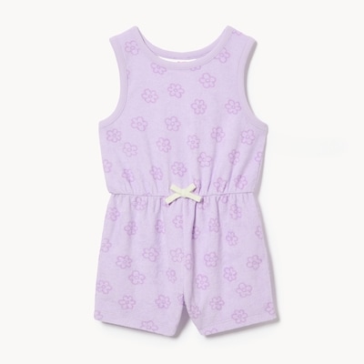 Baby Girls' Terry Cloth Romper - Dusty Lavender