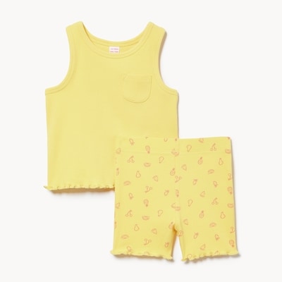 Baby Girls' Ribbed 2-Piece Set - Yellow