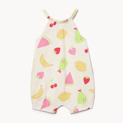 Baby Girls' Printed Romper - Off White