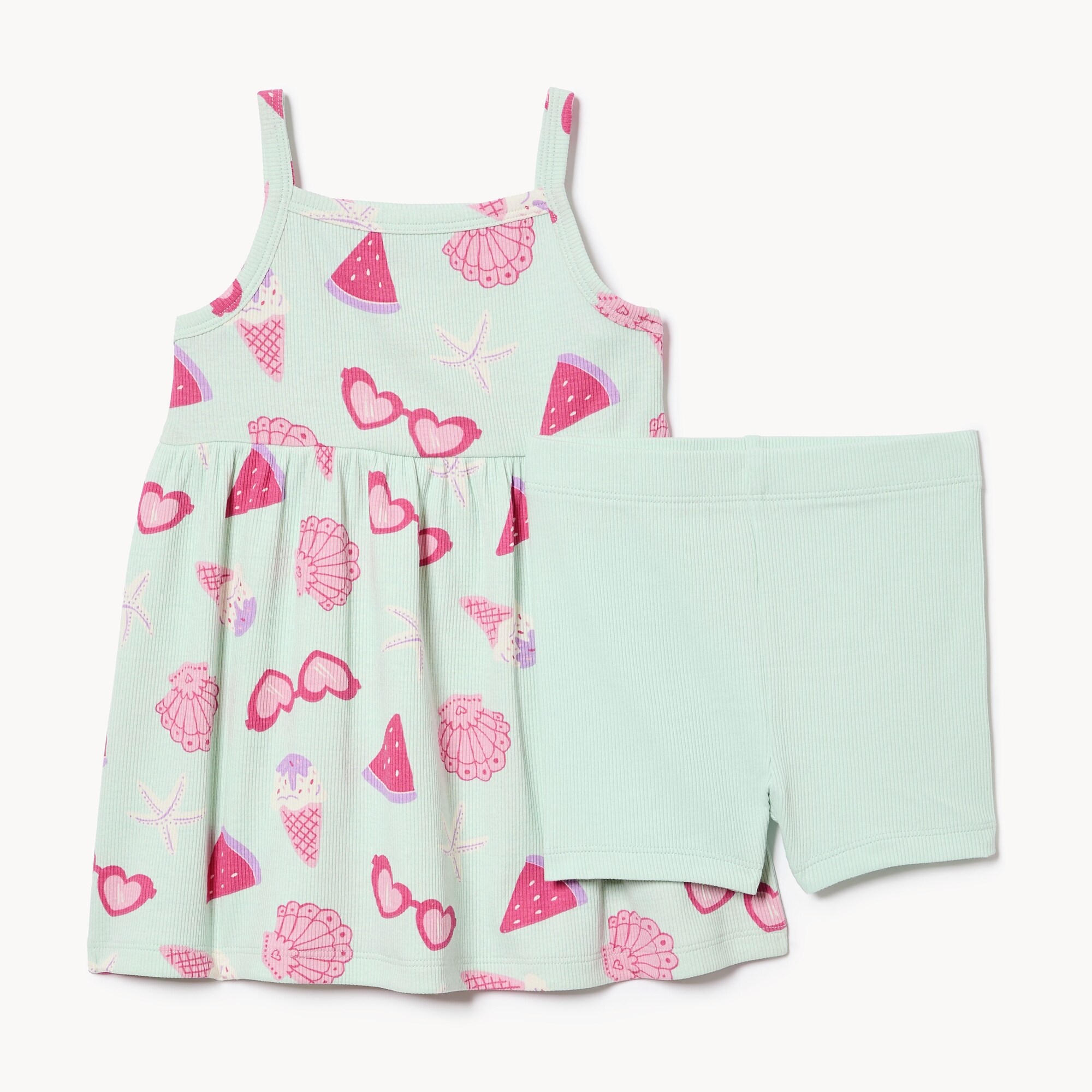 Ens. avec robe cami imprimée pour bébés filles