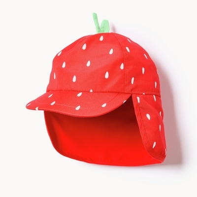 Baby Girls' Strawberry Swim Neck Flap Hat - Red