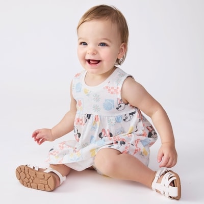 Ens. avec robe Minnie Mouse Disney, bébés filles - Blanc pur