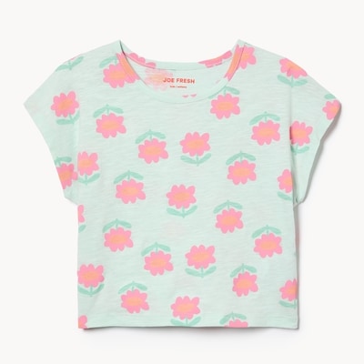 Kid Girls' Printed T-Shirt - Pale Aqua