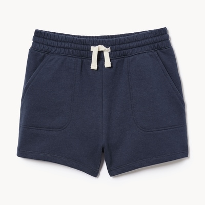 Short en ratine bouclée pour filles - Marine foncé