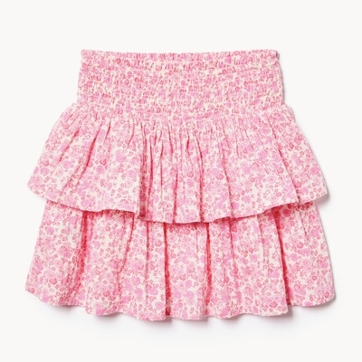 Jupe imprimée à volants pour préadolescentes - Fuchsia pâle