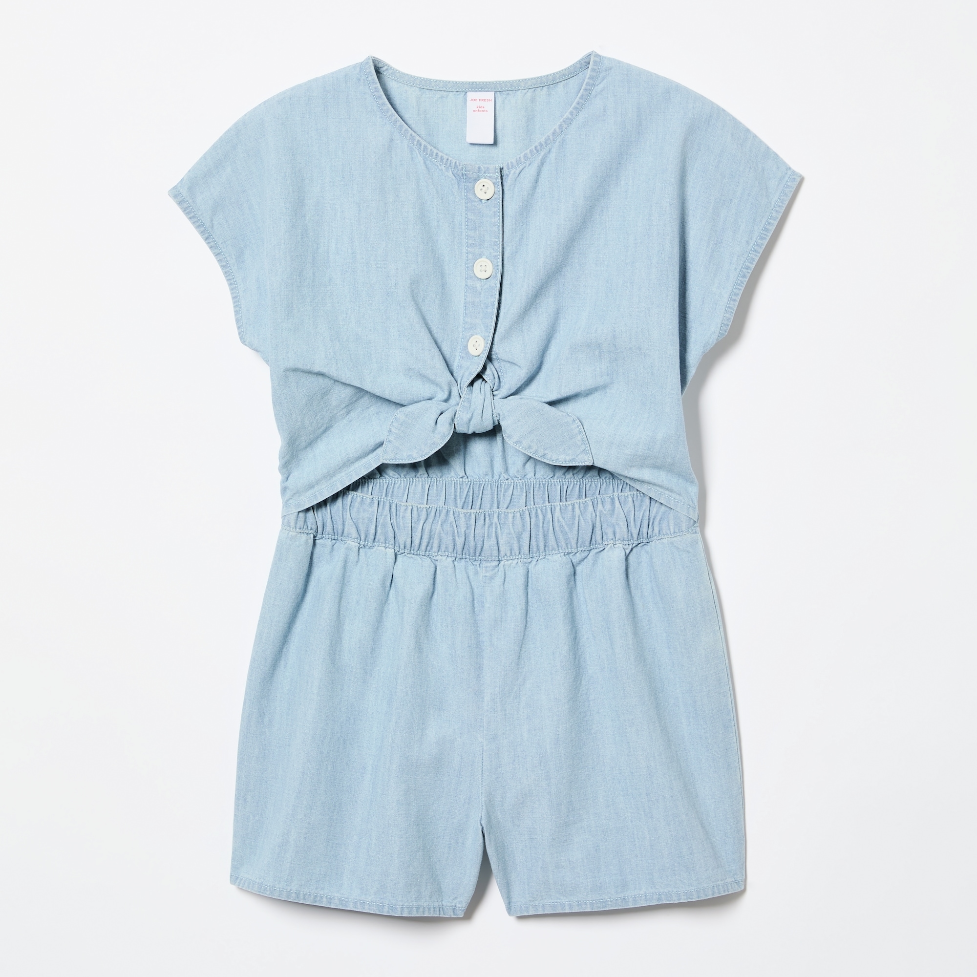 Kid Girls' Chambray Front Tie Romper