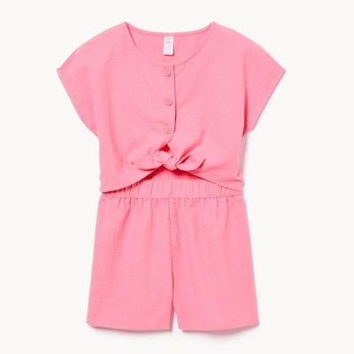 Kid Girls' Front Tie Romper - Pink