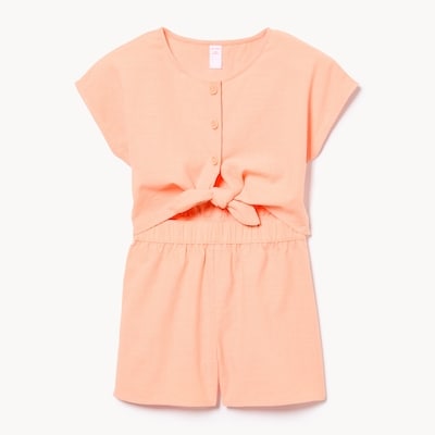 Kid Girls' Front Tie Romper - Peach