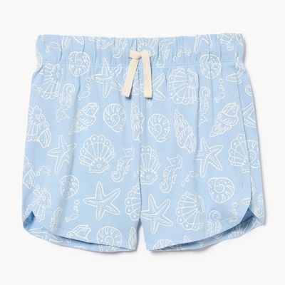 Kid Girls' Printed Dolphin Hem Short - Light Blue