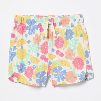 Kid Girls' Printed Dolphin Hem Short - Yellow