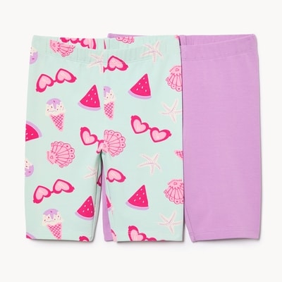 Kid Girls' 2-Pack Long Bike Short - Pale Aqua