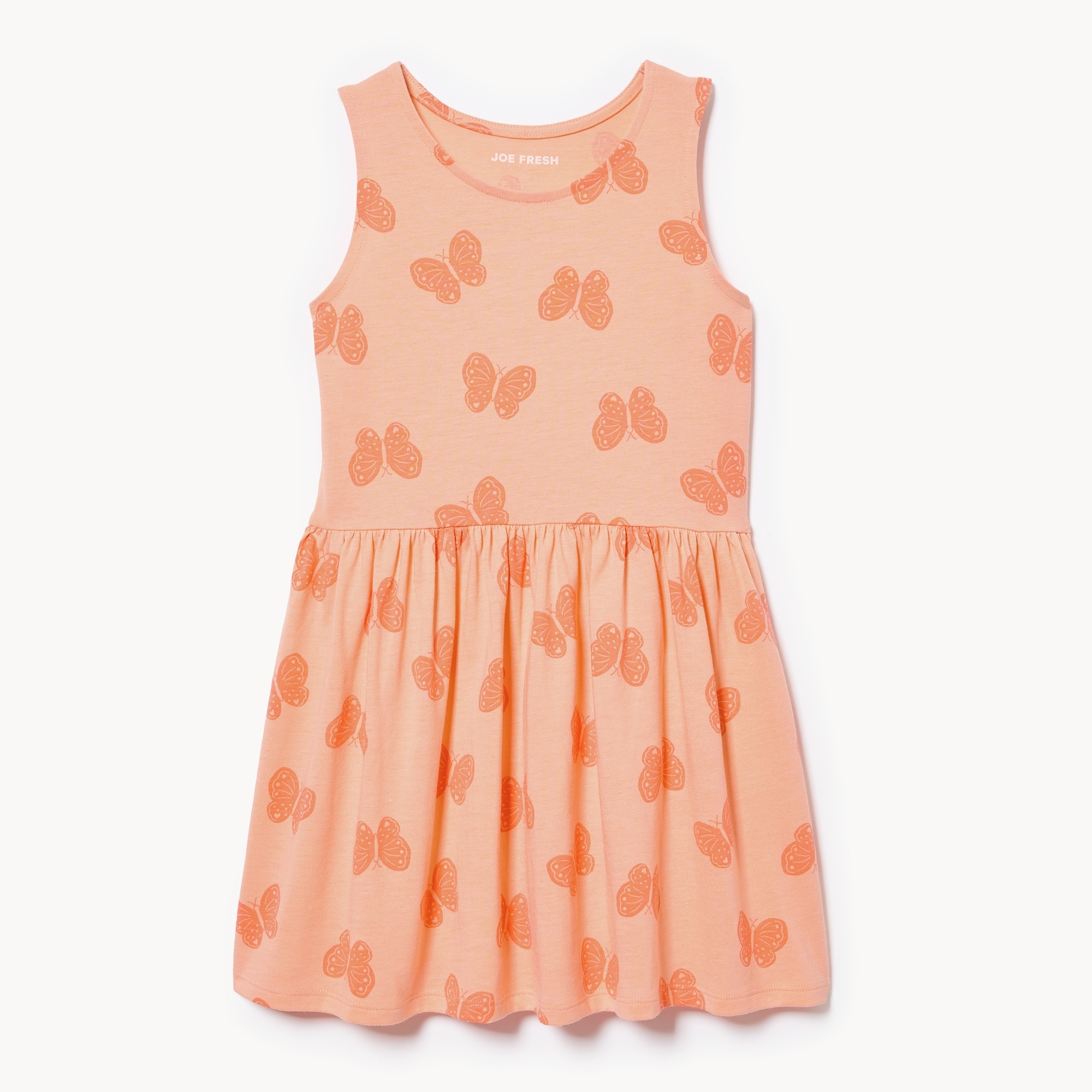 Kid Girls' Knit Printed Dress in Peach from Joe Fresh