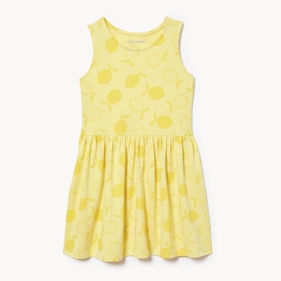 Kid Girls' Knit Printed Dress - Light Yellow