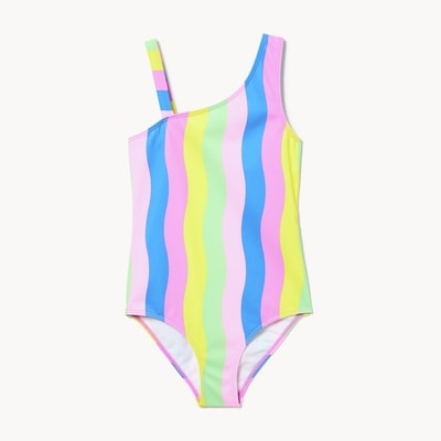 Maillot de bain imprimé pour filles - Néon rose lumière