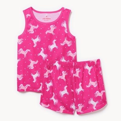 Ensemble pyjama imprimé pour filles - Rose Vif